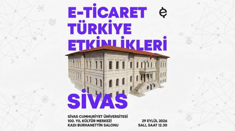 Mor yazılı duyuruda tarihi bir bina çizimi, Sivas Cumhuriyet Üniversitesi ve 29 Eylül 2026 bilgileri yer alıyor.