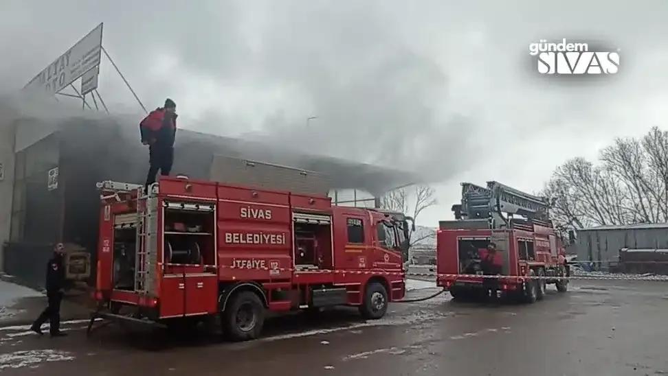 Sivas'ta İşyerinde Yangın Çıktı