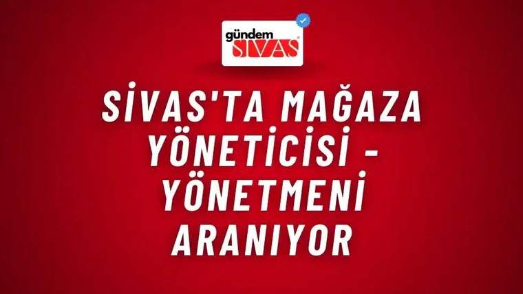 Kırmızı zemin üzerinde beyaz büyük harflerle iş ilanı duyurusu ve üstte Gündem Sivas logosu.