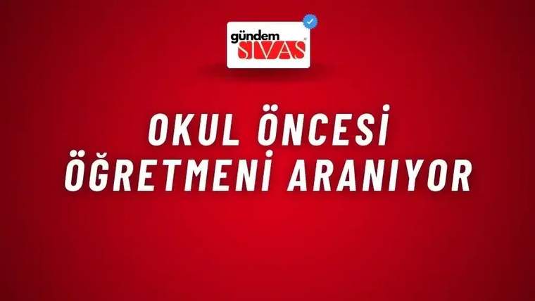 Kırmızı zemin üzerinde üstte “gündem SİVAS” logosu, ortada beyaz harflerle ilan metni bulunuyor.