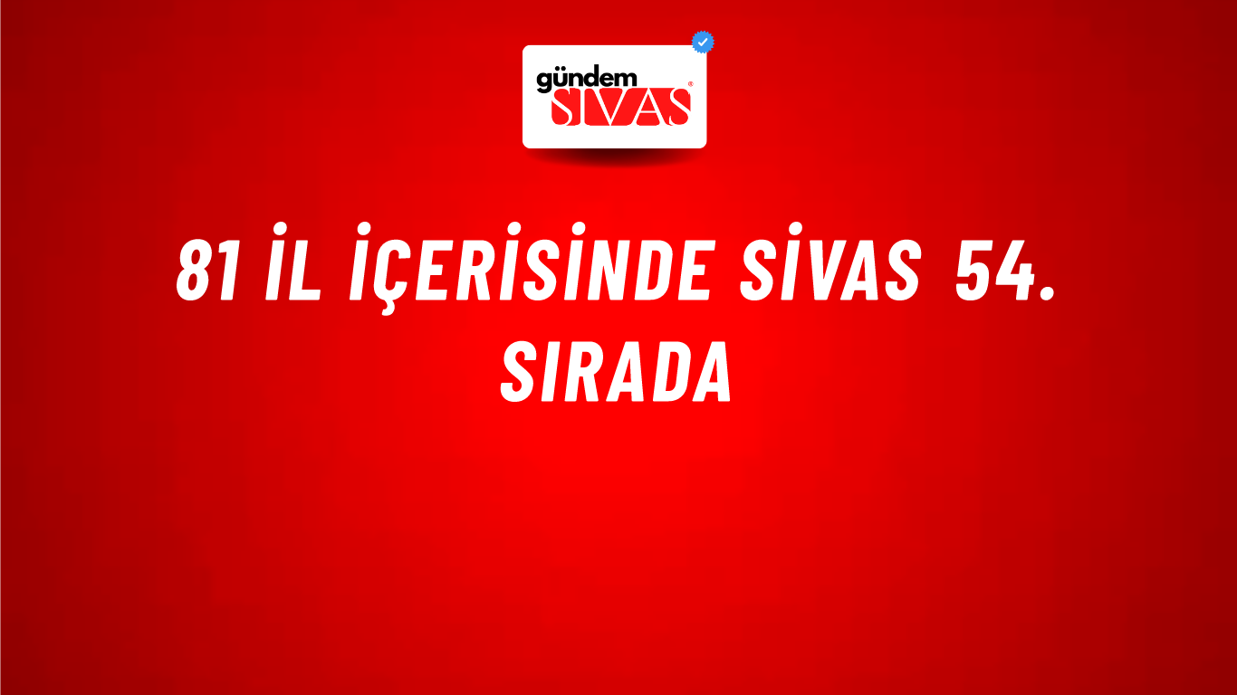81 İl İçerisinde Sivas 54. Sırada