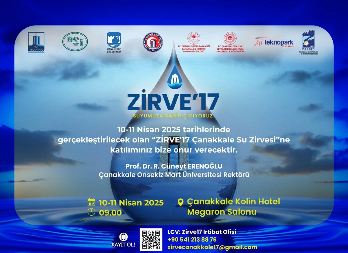"Zirve17 Çanakkale Su Zirvesi " 10-11 Nisan'da Çanakkale'de gerçekleşiyor - Birlik Haber Ajansı