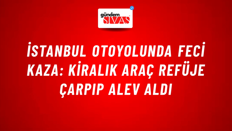 İstanbul Otoyolunda Feci Kaza: Kiralık Araç Refüje Çarpıp Alev Aldı