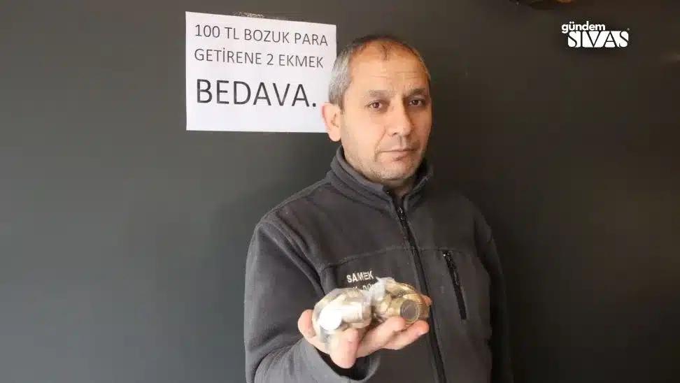 100 TL Bozuk Para Getirene 2 Ekmek