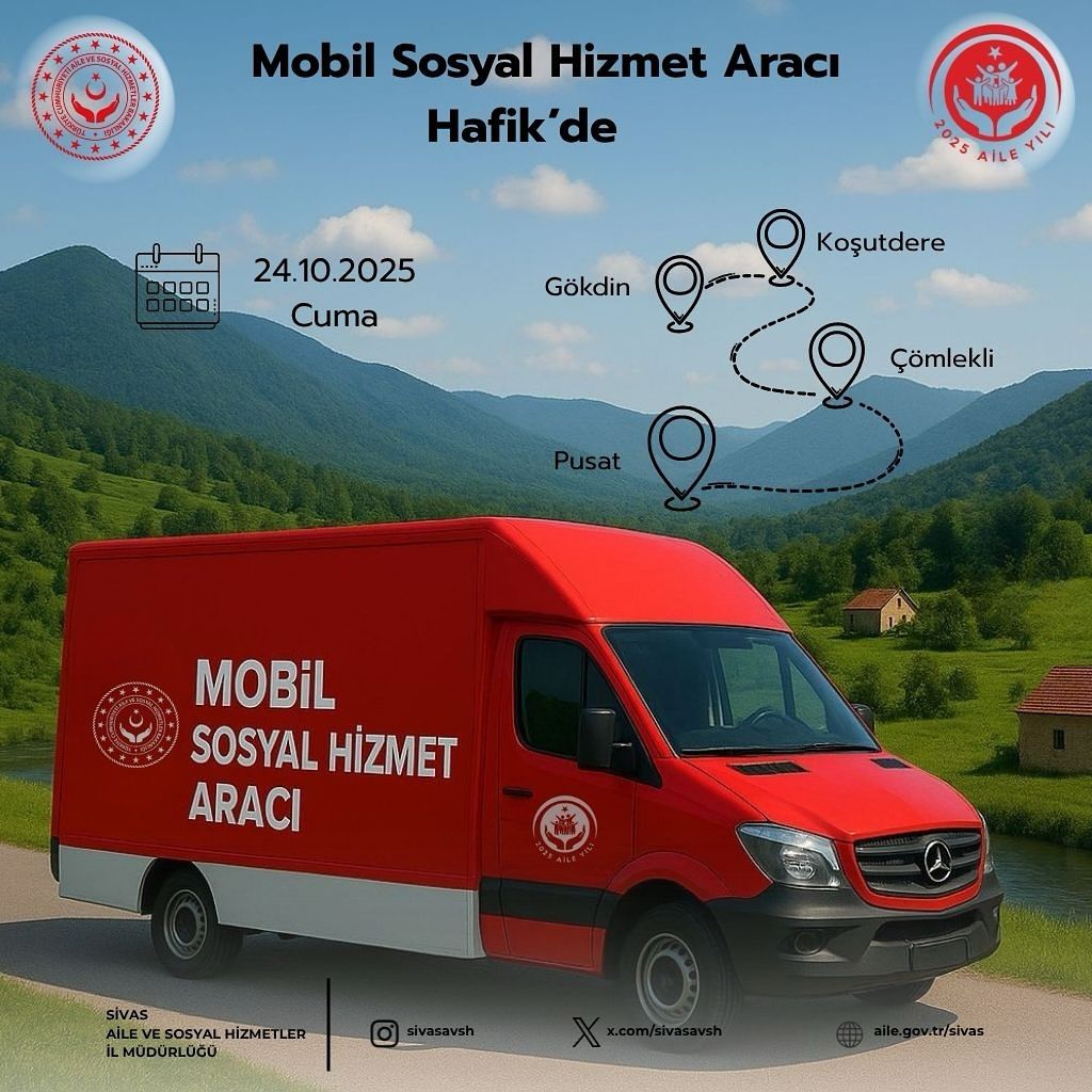 Sivas Mobil Sosyal Hizmet Aracı Dört Köyde Vatandaşlarla Buluşuyor