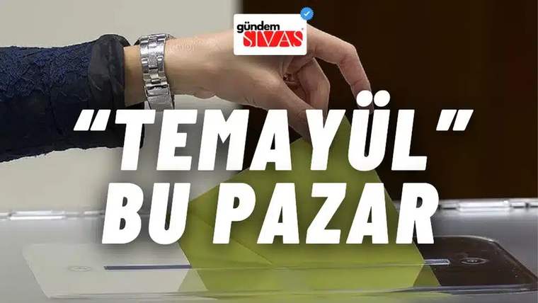 Bir el, şeffaf sandığa kâğıt uzatıyor; üst bölümde “TEMAYÜL BU PAZAR” yazısı yer alıyor.