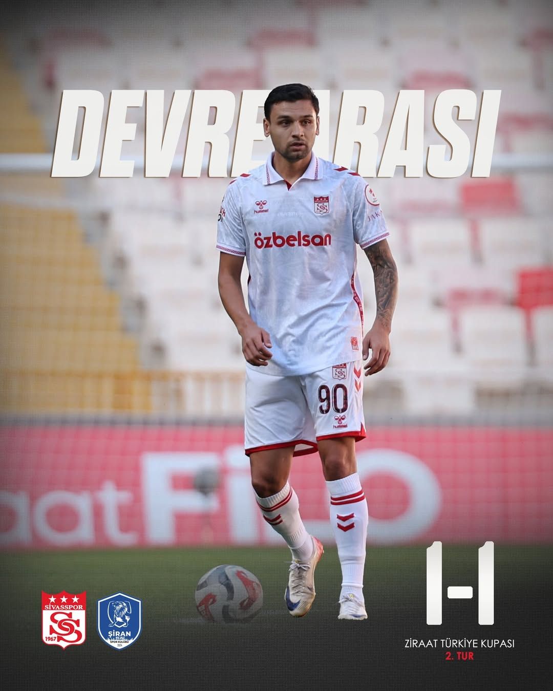 Sivasspor Şiran Yıldız Spor Kulübü ile Berabere Kaldı