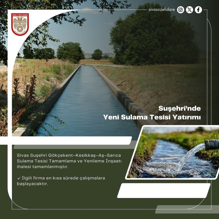 Sivas Suşehri'nde Sulama Tesisi Yenileme İhalesi Tamamlandı