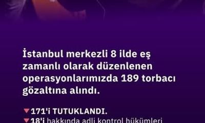 Uyuşturucuya Büyük Darbe: 8 İlde 189 Torbacı Yakalandı