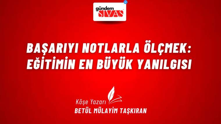 Kırmızı zemin üzerinde “gündem Sivas” logosu, yazı başlığı ve köşe yazarı adıyla birlikte yer alıyor.