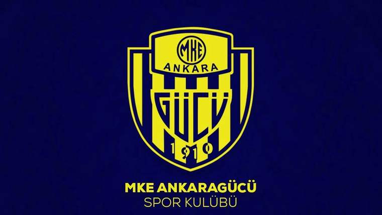 Lacivert zemin üzerinde sarı renkli MKE Ankaragücü Spor Kulübü arması ve kulüp adı yer alıyor.