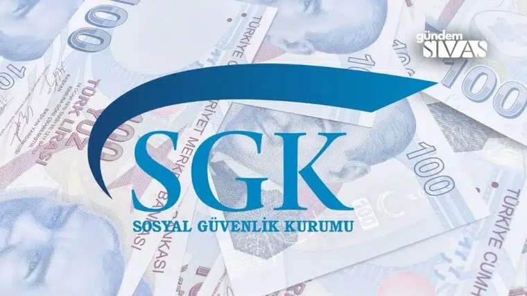 SGK logosu, arka planda Türk lirası banknotlarıyla birlikte görünüyor.