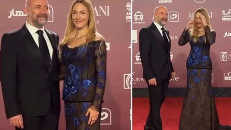 Meryem Uzerli'nin elbisesi göz kamaştırdı