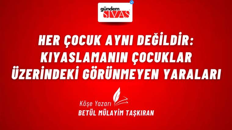 Kırmızı zemin üzerinde “gündem Sivas” logosu, beyaz yazılar ve köşe yazarı Betül Mülayim Taşkıran adı yer alıyor.