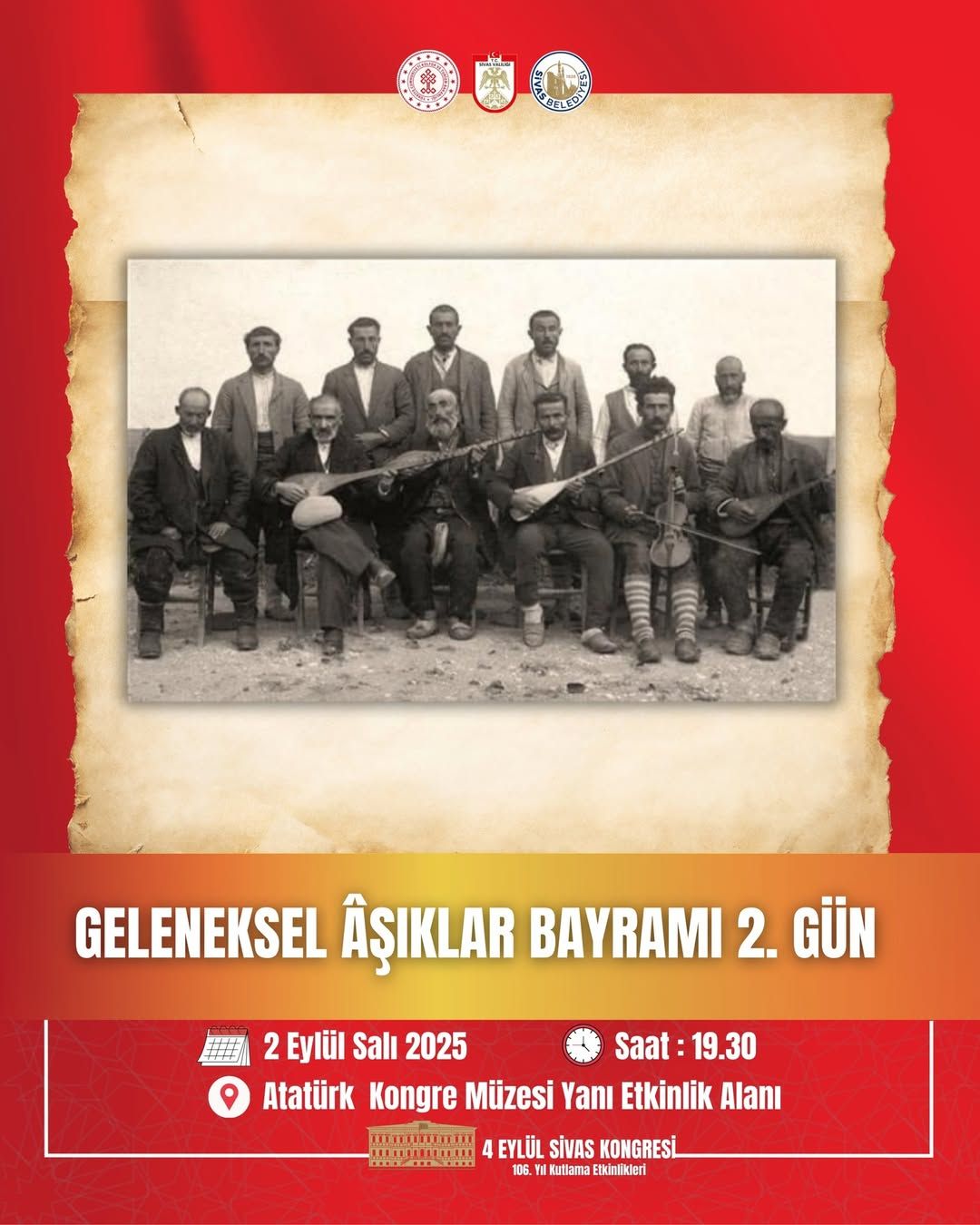 Sivas Kongresi'nin 106. Yıl Etkinlikleri Devam Ediyor: Geleneksel Âşıklar Bayramı Coşkusu