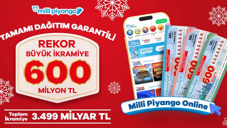 Milli Piyango biletleri, 600 milyon TL büyük ikramiye ile satışta.
