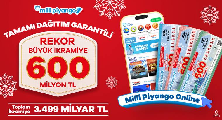 Milli Piyango biletleri, 600 milyon TL büyük ikramiye ile satışta.