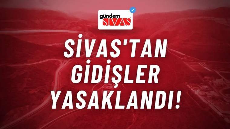 Kırmızı tonlu arka planda kıvrımlı yollar, ortada büyük beyaz yazılar ve üstte Gündem Sivas logosu yer alıyor.
