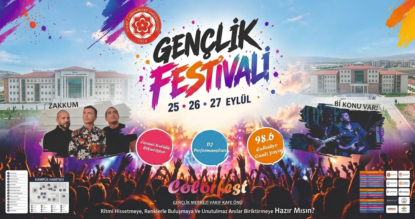 Cumhuriyet Üniversitesi’nde 3 Günlük Gençlik Festivali