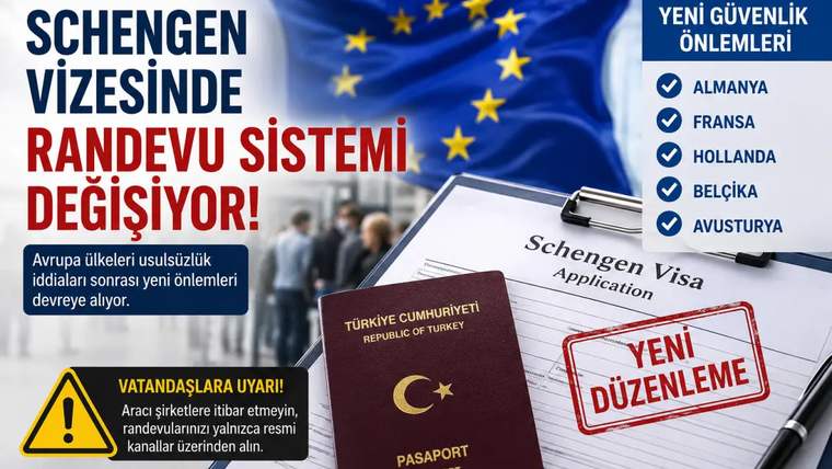 Schengen vizesi başvuru formu, arka planda Avrupa bayrağı ve ülkelerin isimleriyle birlikte.