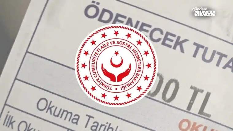 Elektrik faturası üzerinde “ÖDENECEK TUTAR” yazısı ve Aile ve Sosyal Hizmetler Bakanlığı amblemi görülüyor.