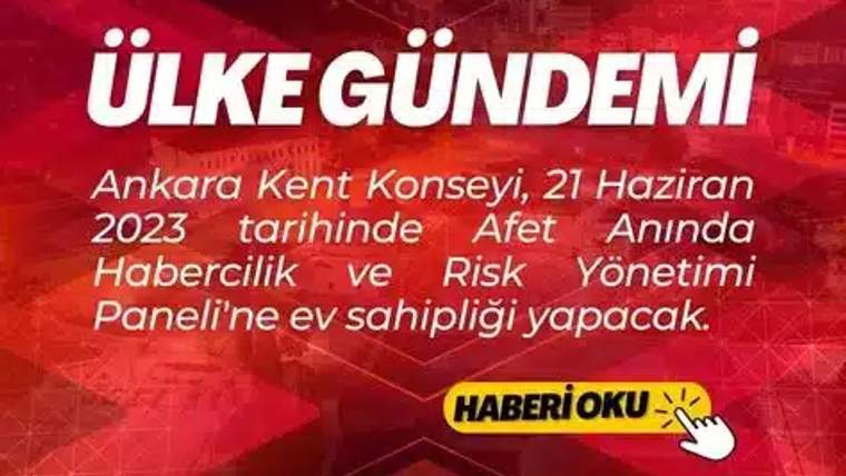 Kırmızı arka planda "Ülke Gündemi" yazısı ve etkinlik bilgileri yer alıyor.