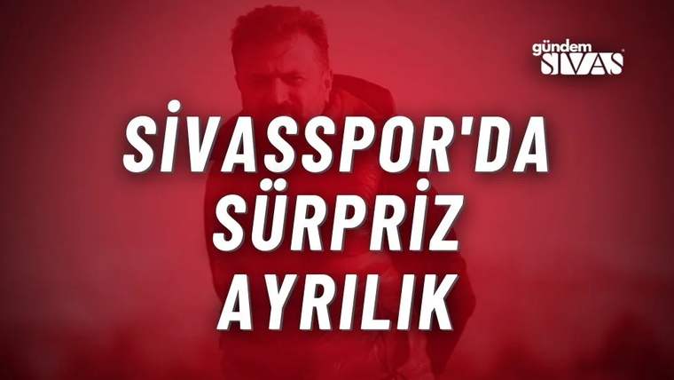 Kırmızı zemin üzerinde futbolcu silüeti, büyük beyaz yazılar ve üst sağda “gündem SİVAS” logosu görülüyor.