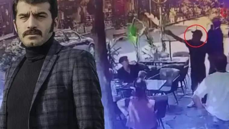 Ek parçalı görselde sakallı bir erkek portresi ile dış mekânda yürüyen kişilerin yer aldığı güvenlik kamerası görüntüsü bulunuyor.