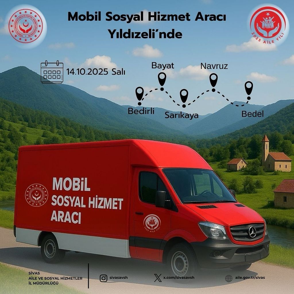Sivas'ta Mobil Sosyal Hizmet Aracı ile Köylerde Vatandaş Buluşması