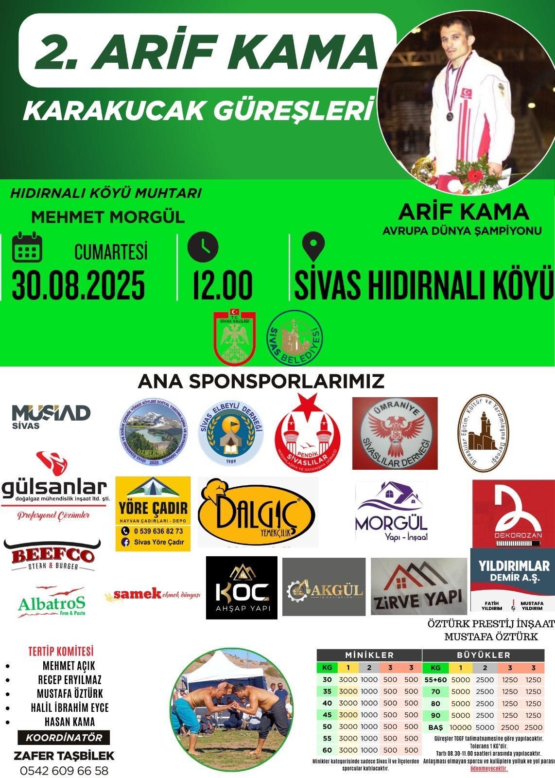 Sivas'ta Er Meydanı Kuruluyor: 2. Geleneksel Arif Kama Karakucak Güreşleri