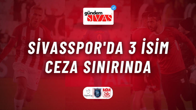 Sivasspor futbolcularının yer aldığı bir görsel, arka planda takım logoları var.