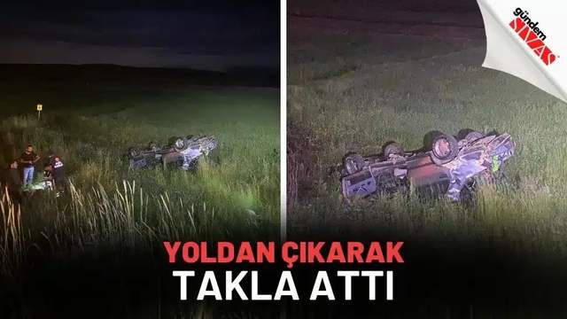 Sivas’ta Otomobil Yoldan Çıkarak Takla Attı