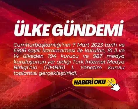 Birinci TİMBİR Yönetim Kurulu Gerçekleşti