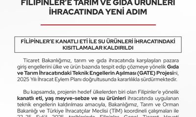 Filipinler'e Tarım ve Gıda İhracatı İçin GATE Projesi ile Yeni İş Birliği