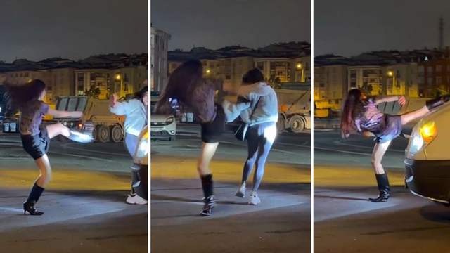 Esenyurt'ta Kadınların Tekmeli Kavgası Kameraya Yansıdı