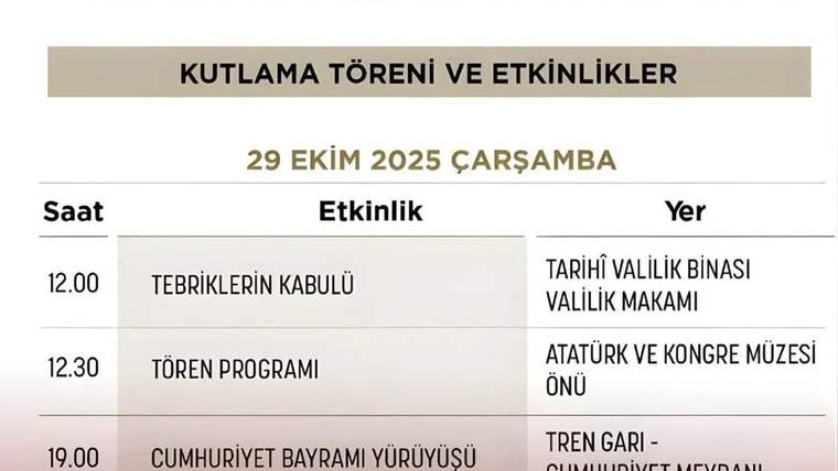 Sivas'ta 29 Ekim Cumhuriyet Bayramı Coşkusu: Tüm Halk Davetli