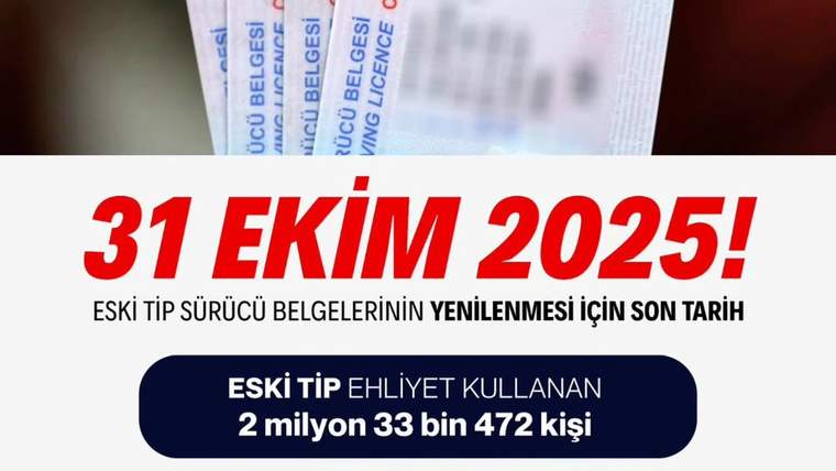 Eski Tip Sürücü Belgeleri İçin Son Tarih: 31 Ekim 2025