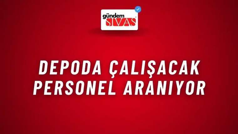Kırmızı arka planda beyaz ve siyah yazıyla "Depoda Çalışacak Personel Aranıyor" yazısı yer alıyor.
