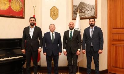 Turizm Birliği Başkanı Halit Özer ve beraberindeki heyetten Vali Ziya Polat'a ziyaret - Birlik Haber Ajansı