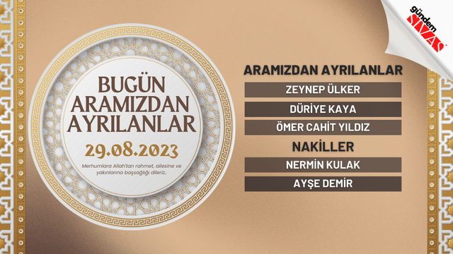 29.08.2023 Sivas Vefat Edenler