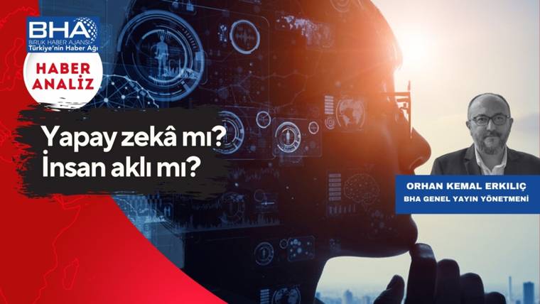 Dijital simgelerle kaplı insan profili yanında BHA logosu ve Orhan Kemal Erkılıç adının yer aldığı grafik.