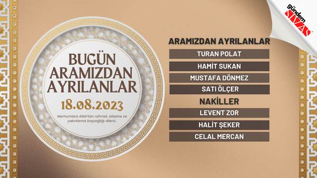 18.08.2023 Sivas Vefat Edenler
