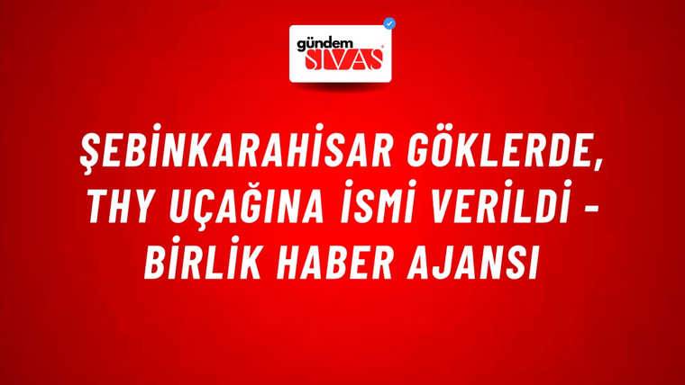 Şebinkarahisar göklerde, THY uçağına ismi verildi - Birlik Haber Ajansı