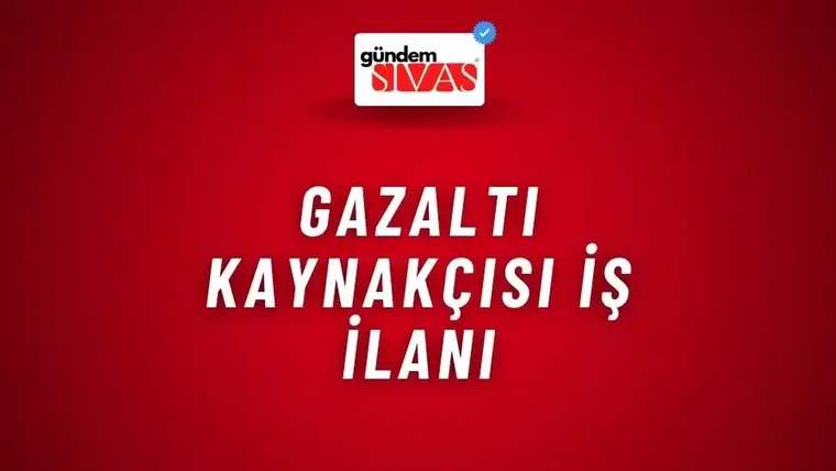 Kırmızı zeminli duyuruda üstte bir haber logosu, ortada büyük beyaz harflerle iş ilanı duyurusu yer alıyor.