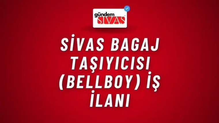 Kırmızı zeminli duyuruda beyaz harflerle bagaj taşıyıcısı için iş fırsatı metni ve üstte logo görülüyor.