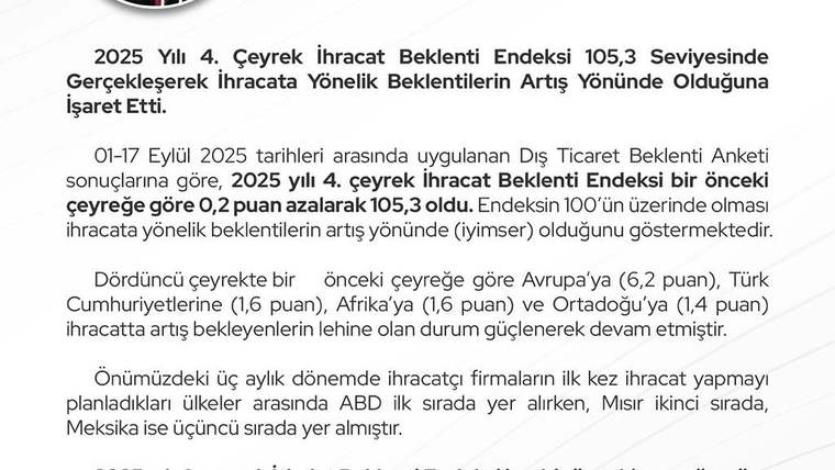 2025 Son Çeyrekte Dış Ticarette Beklenen Büyüme ve Hedefler