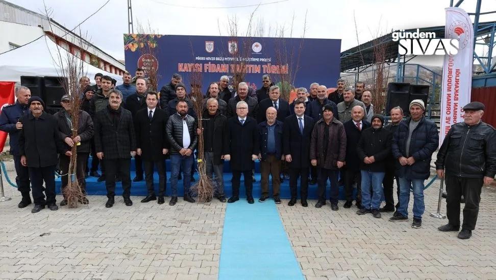 Sivas'ta Çiftçilere Fidan Dağıtıldı