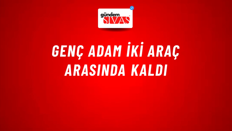 Genç Adam İki Araç Arasında Kaldı