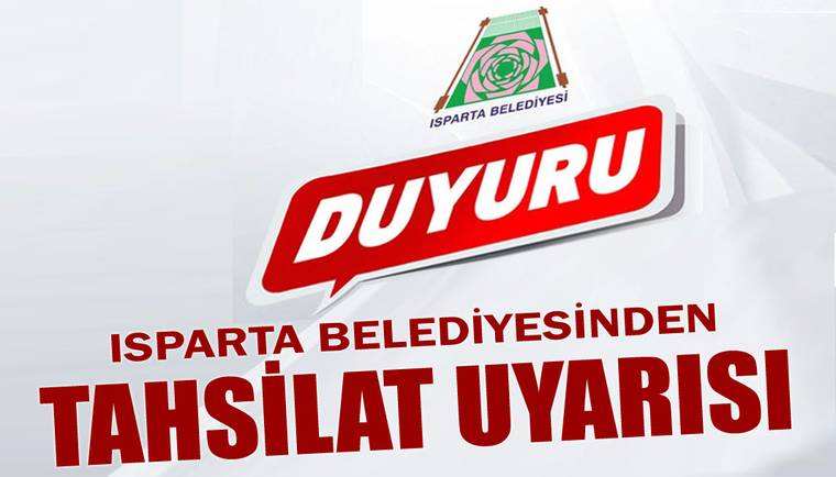 Isparta Belediyesi logosu ve altında kırmızı “DUYURU” yazısı bulunan beyaz zeminli kurumsal grafik.
