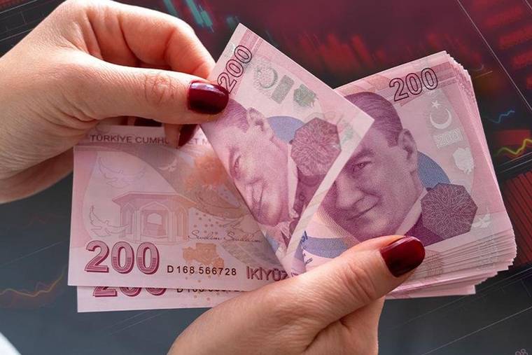 İki el, üzerinde 200 TL yazılı Türk lirası banknotlarını tutup sayarken görülüyor.